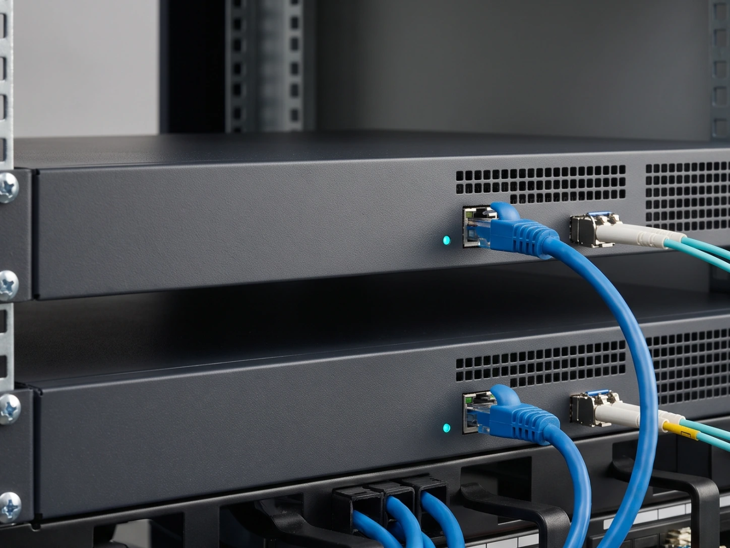 Dwa lokalne resolvery DNS DATA‑COM połączone z siecią operatora.