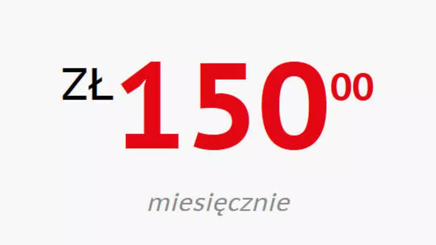 Cena 150zł miesięcznie